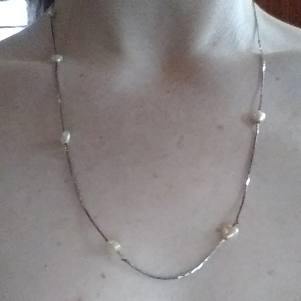 Antique Korean pearl and chain necklace